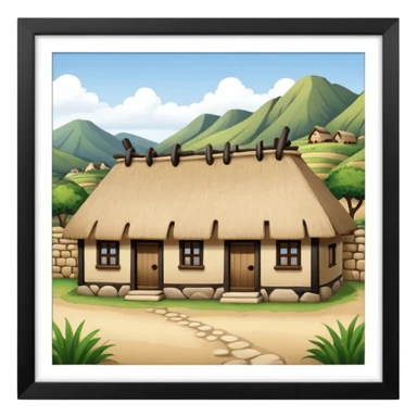 old times primitive houses sticker