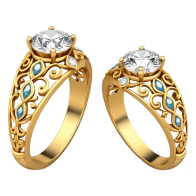 two ndian engagements rings next to each other sticker