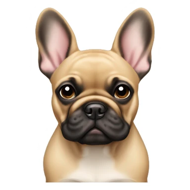Black face Fawn beige colored French bulldog sticker