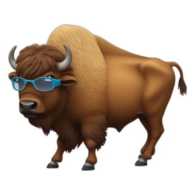 Un bison avec des lunettes sticker