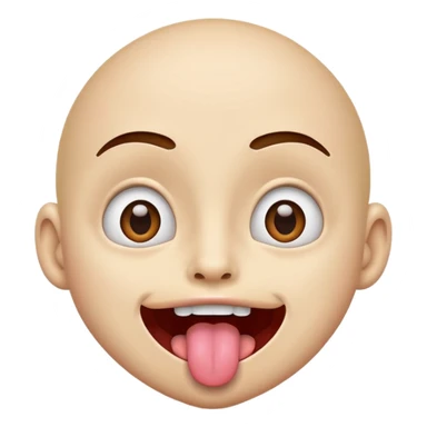 Tongue out emoji, eyes wide open and looks excited sticker