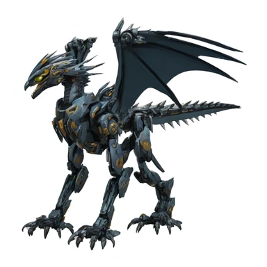 futuristic spiky raptor-dragon-Bionicle-mecha full body sticker