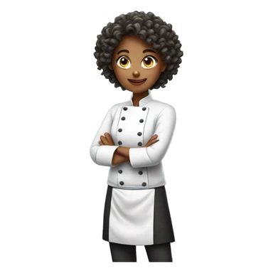 Chef girl with curly hair sticker