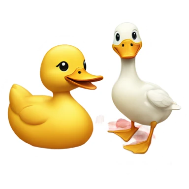 A duck having a picnic with an other duck sticker