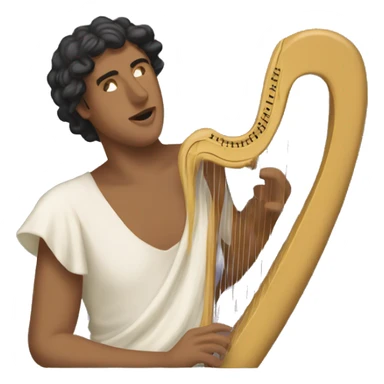 Sappho a harp in his hand sticker