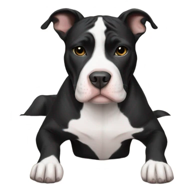 Black and White pitbull with blanket  sticker