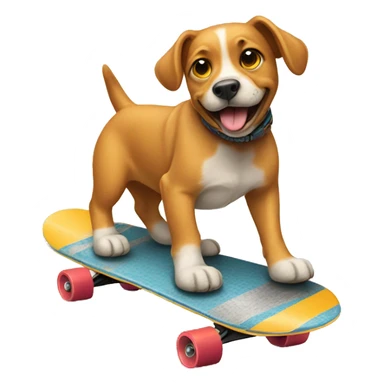 Dog riding skateboard sticker