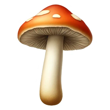 Mushroom with a cigarette sticker