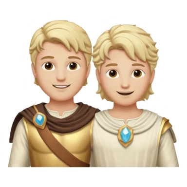 Castor and Pollux, The Twin Gods from Gods and Goddesses with blonde hair, cream outfit sticker