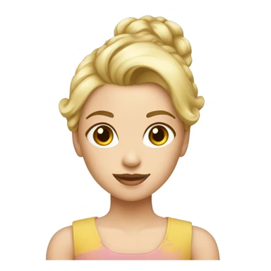 fille blond avec un chignon visage long yeux clair sticker