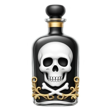 an elegant black poison bottle, no skull, no bones sticker