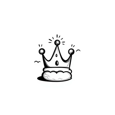 hand-drawn doodle of a crown with playful lines sticker