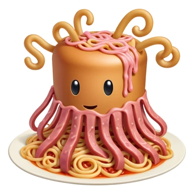  SPAM meat melted flying spaghetti pink gooey slop art sticker