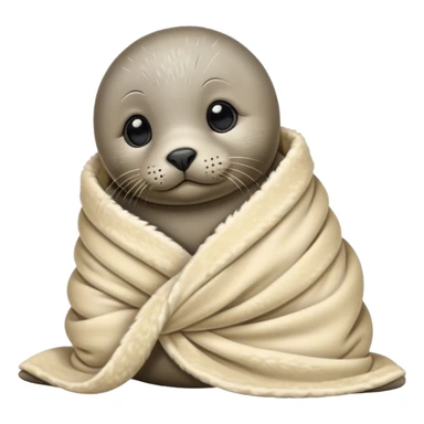 Seal pup cozy in a blanket  sticker