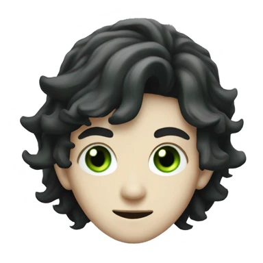 teenage white-skinned wizard with black hair green eyes in green disgue sticker