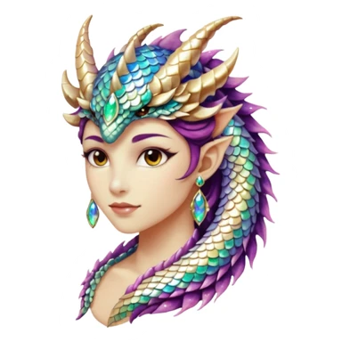 Am amazing blend of a half dragon woman with glittering jeweled scales sticker
