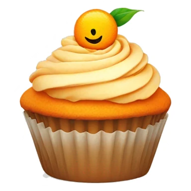 Orange cupcake with a happy face  sticker