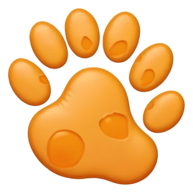 a very light pale pastel yellowy orange pawprint sticker