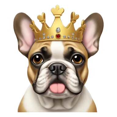 French bulldog wearing a crown sticker