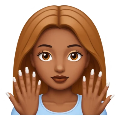 Mujer morena con uñas blancas sticker