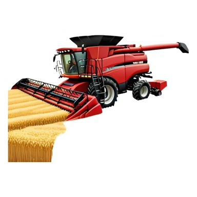 Case IH Axial-Flow 8250 (2022) – Cinematic-realistic Case IH Axial-Flow 8250 harvester, its deep red body towering over endless wheat fields. The massive cutting header slices through golden crops, sending a steady stream of grain into the bin as dust and chaff swirl in the afternoon sun. sticker