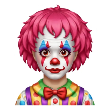 red glitter clown with the sad facial expression sticker