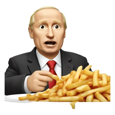 Vladimir Poutine qui mange du poutine  sticker