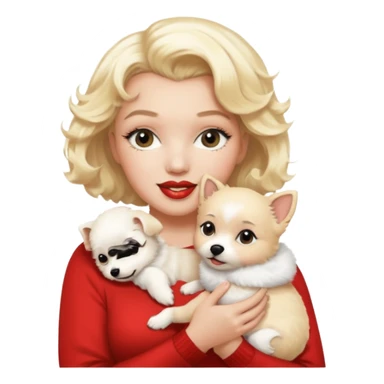 Marilyn Monroe, with cute dog sticker