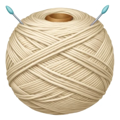 ball of knitting thread milk colour without anything sticker