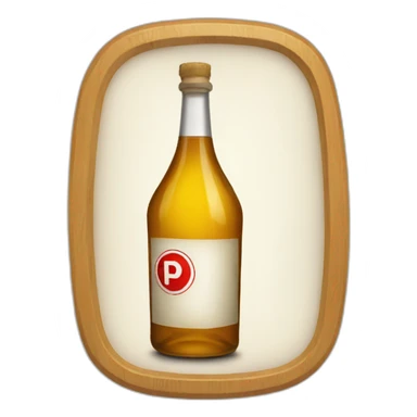 A prohibited sign on a bottle of alcohol sticker