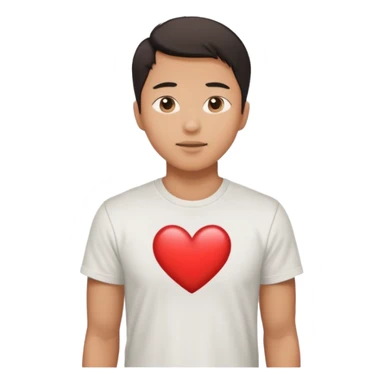 asian man falling on sidewalk with heart eyes sticker