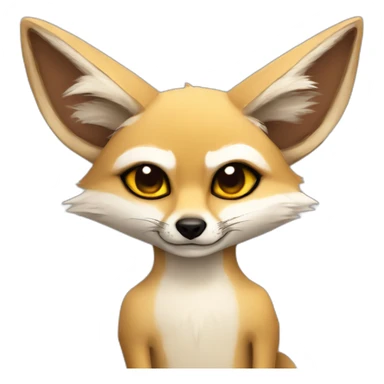 Jackal hugs grumpy fennec fox sticker