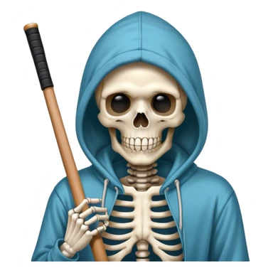 A skeleton in￼ hoodie with pool, Cue sticker