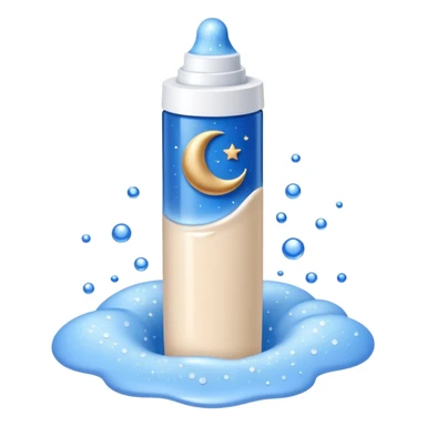 Small white CeraVe tube with blue label soft beige tip, with gentle light. Surrounded by tiny floating tear-shaped sparkles and crescent moon dust, hinting at dark circle repair. Emits a soothing blue-beige aura like a targeted eye revival spell. Compact, calming, and luminous — emoji-style. sticker