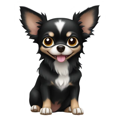 Long furred black chihuahua  sticker