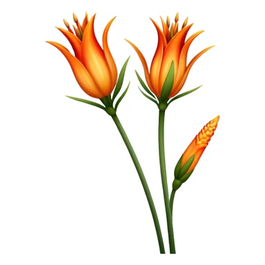 single Torch Lily flower, straight stem sticker