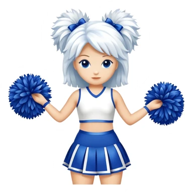 blue and white cheerleader poms sticker