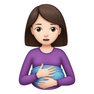  a brunette girl suffering from menstrual cramps sticker