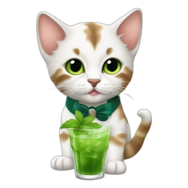 baby sherlock holmes cat drinking mojito sticker