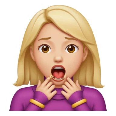 make me an emoji with a girl chocking herself out with her mouth open  sticker