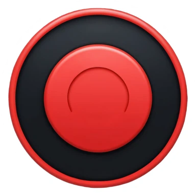 a black circle with a red A protruding from middle sticker