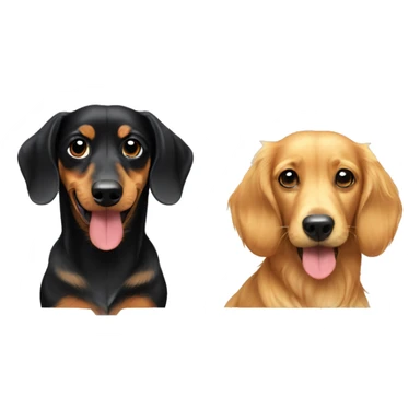 Mini dachshund and golden retriever  sticker