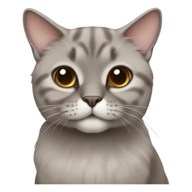 gray-brown lop-eared Scottish cat  sticker