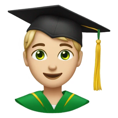 celebratory graduate with green eyes sticker