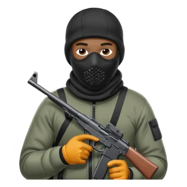 Nike ski mask black man with gun sticker
