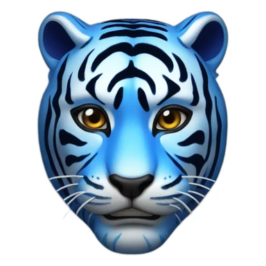 blue tiger Japanese mask sticker
