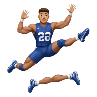 Saqoun Barkley hurdle over a person sticker