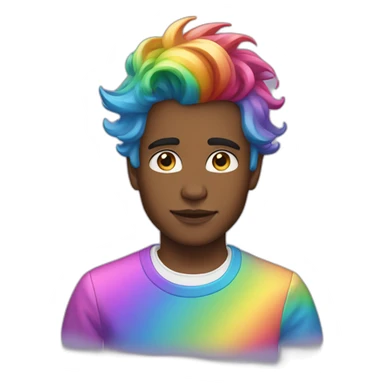 Posh-boy-with-rainbow-unicorn-hair sticker