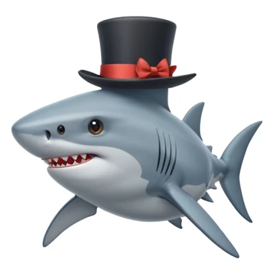 Shark with a top hat sticker