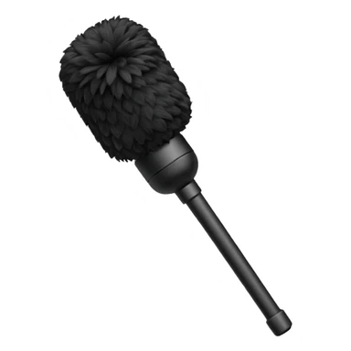 boom fluffy microphone with stick sticker